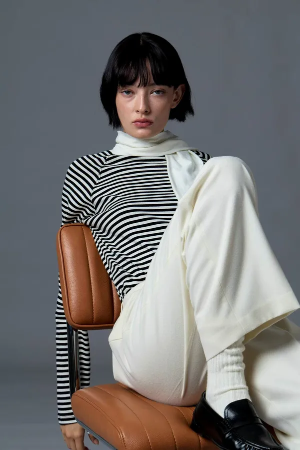 Classic Striped Women's Top, Fashionable and Versatile