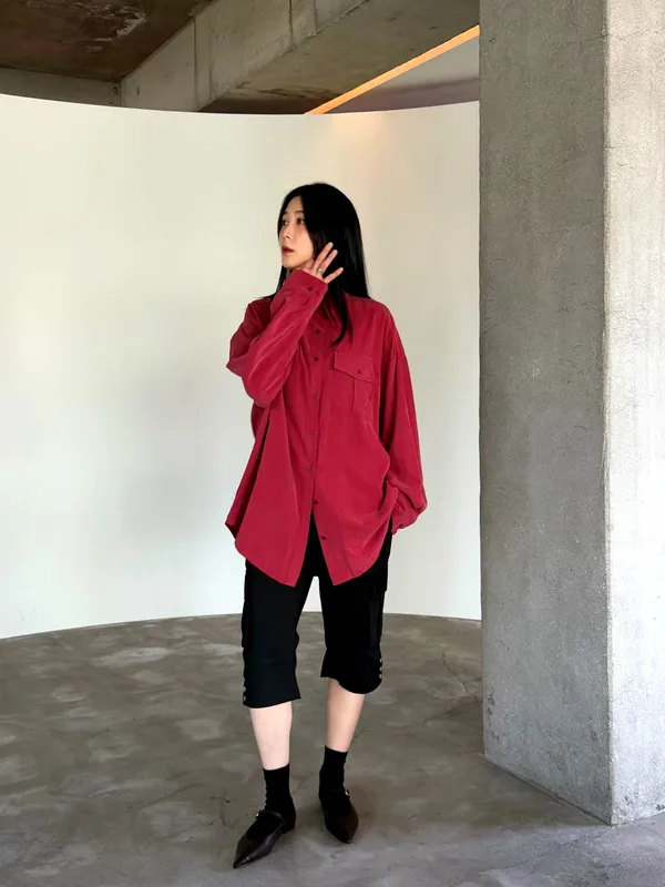 Stylish Casual Red Shirt - Comfortable and Versatile