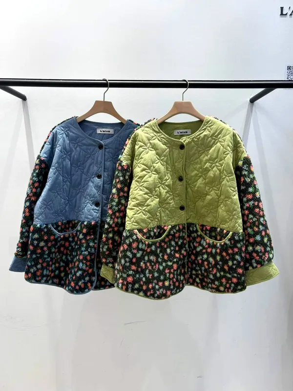 Stylish Floral Cotton Jacket, Warm and Elegant