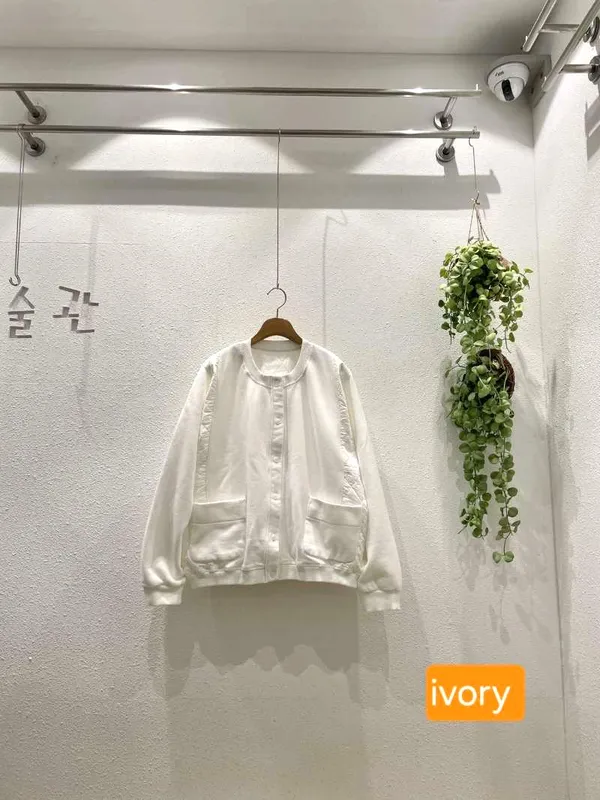 Minimalist White Women's Jacket, Fashionable Versatile Outerwear