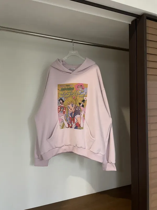 Cute Cartoon Printed Hoodie in Pink - Casual Style