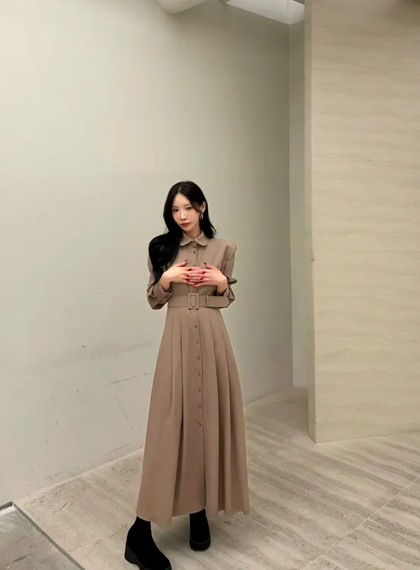Elegant Women's Dress with Fashionable Waist Design