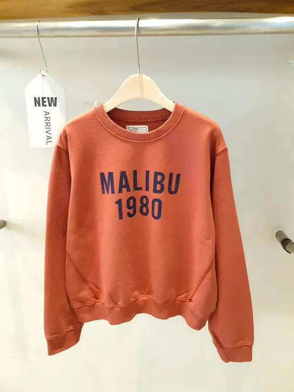 時尚休閒衛衣，Malibu 1980 字母印花