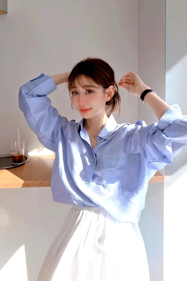 Fresh Blue Women's Top, Lightweight and Comfortable