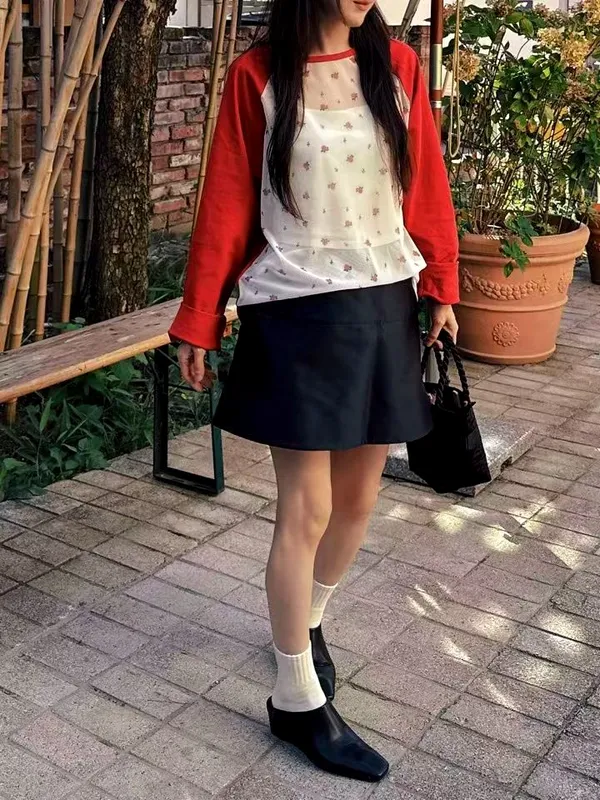 Trendy Floral Print Women's T-Shirt, Comfortable Casual Style