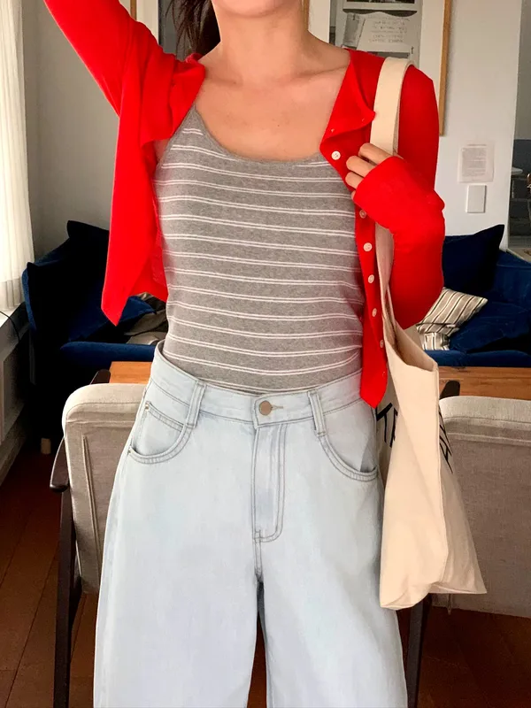 Stylish Striped Women's Top - Comfortable and Breathable, A Summer Essential