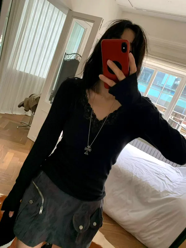 Elegant Lace Trim Women's Top, Fashionable and Versatile