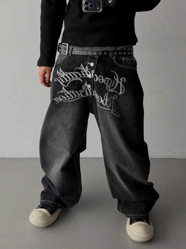 Trendy Loose-Fit Men's Denim Jeans