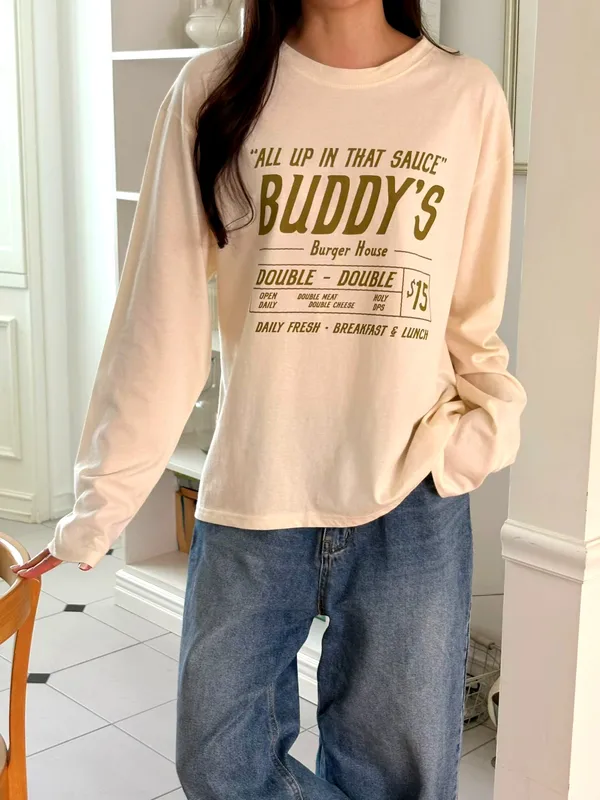Fashionable Printed Long Sleeve T-Shirt, Comfortable Casual Style New Arrival