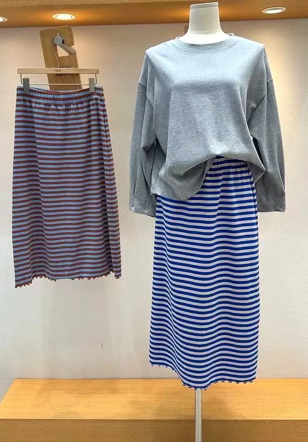 Striped Design Women's Dress, Fashionable Casual Style