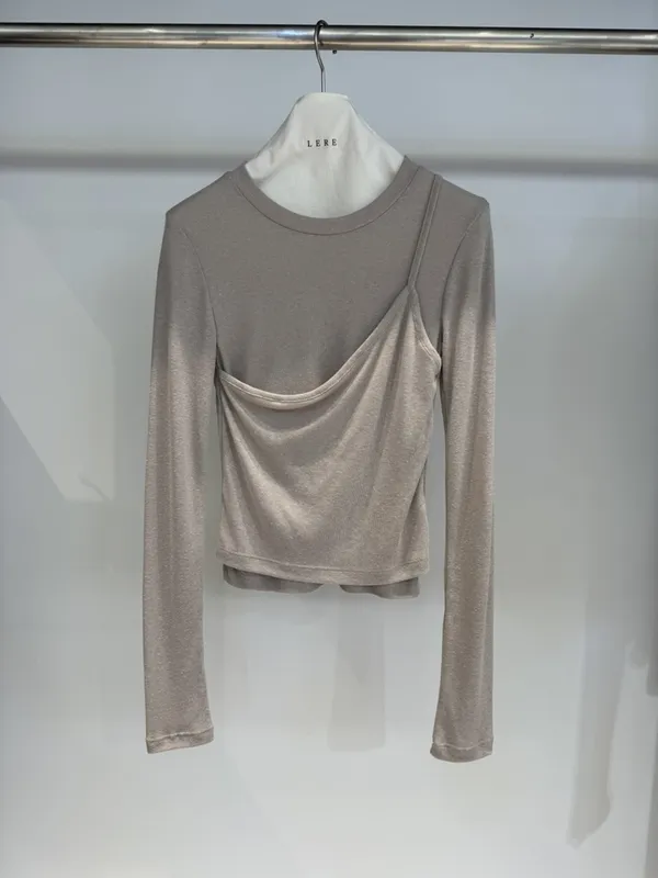 Elegant and Minimalist Long Sleeve Women's Top, Soft and Comfortable Fabric