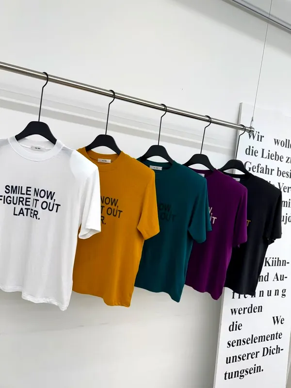 Minimalist Printed Short Sleeve T-Shirt, Comfortable and Versatile