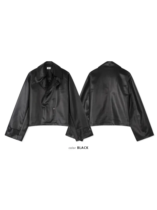 Stylish Black Men's Top, Premium Leather Fabric