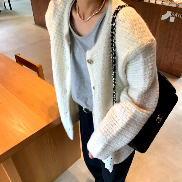 Stylish Versatile Women's Jacket, Comfortable Knit Cardigan
