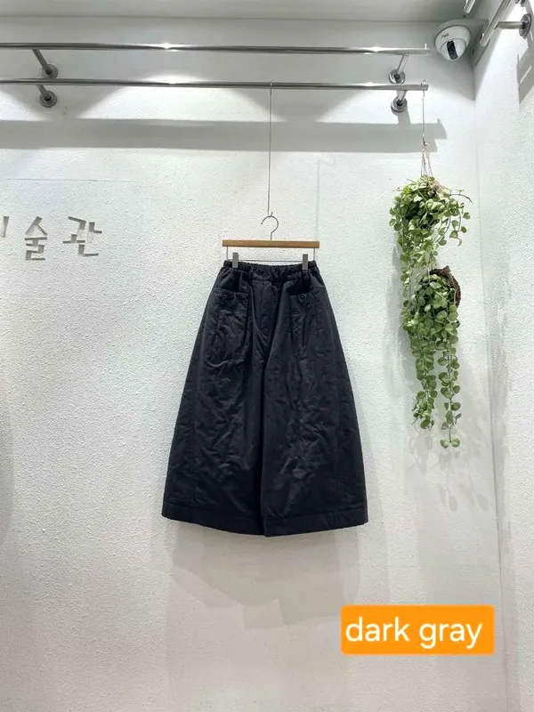 스타일리시한 캐주얼 여성용 루즈 롱 팬츠, 다크 그레이
