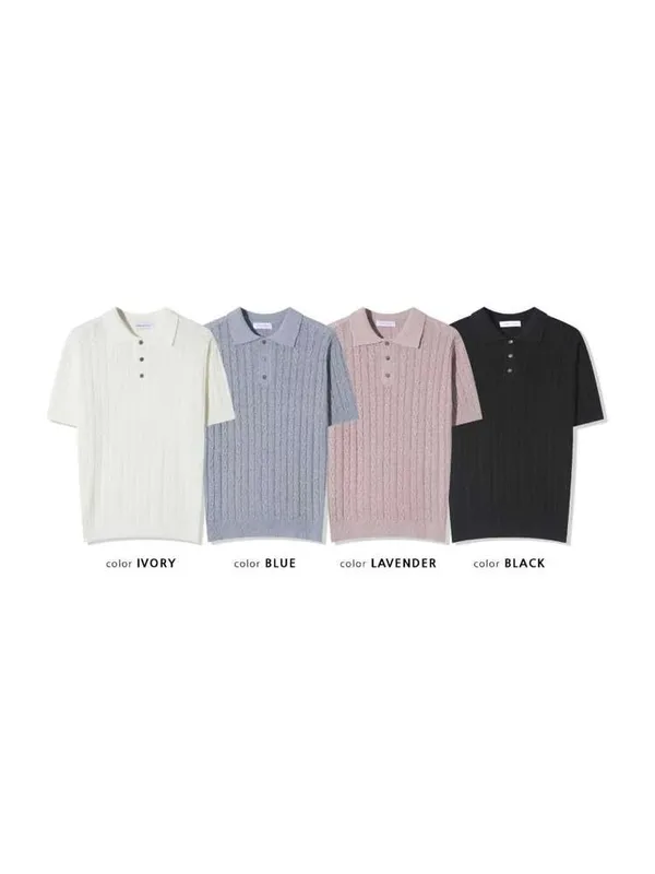 Stylish Knitted Short Sleeve Polo Shirt - Available in Four Colors