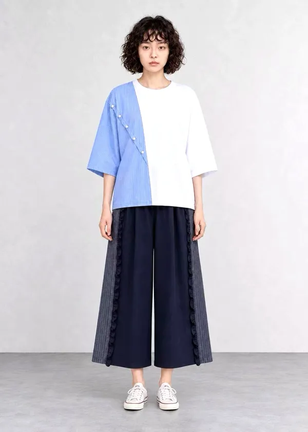 Stylish Spliced Design T-Shirt, Comfortable and Versatile