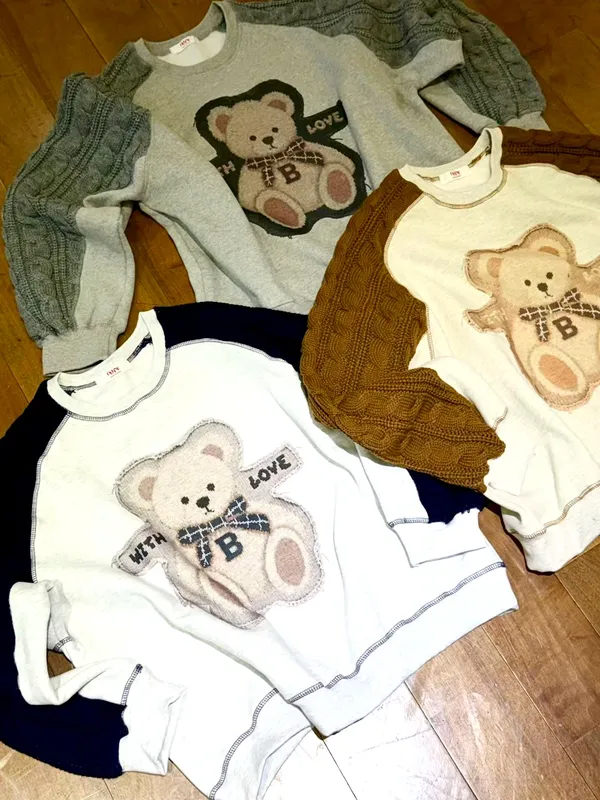 Cute Bear Pattern Women's Top, Comfortable Casual Style