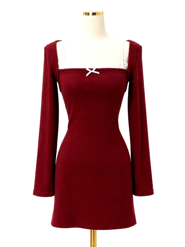 Elegant Slim-Fit Long Sleeve Dress to Showcase Your Charming Curves