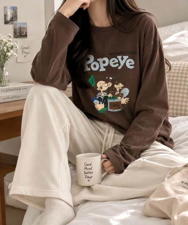 Cute Cartoon Printed Long Sleeve T-Shirt