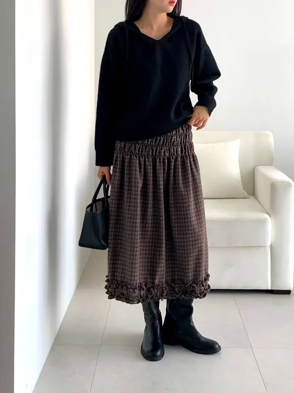 Elegant Plaid Midi Skirt - Showcase Your Feminine Charm
