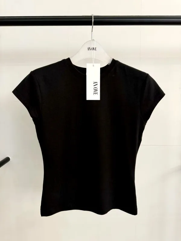 Minimalist Black Women's T-Shirt, Comfortable and Versatile