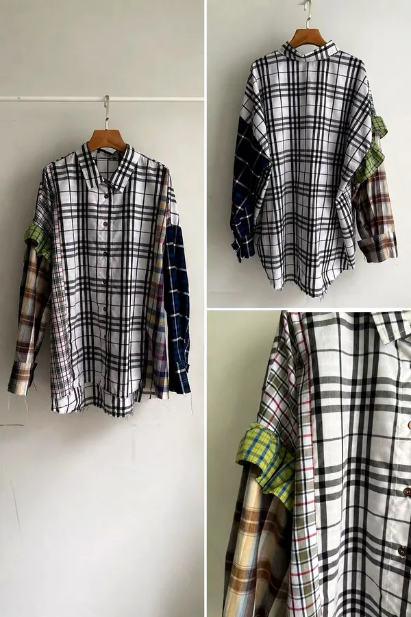 Stylish Plaid Women's Top, Casual and Versatile