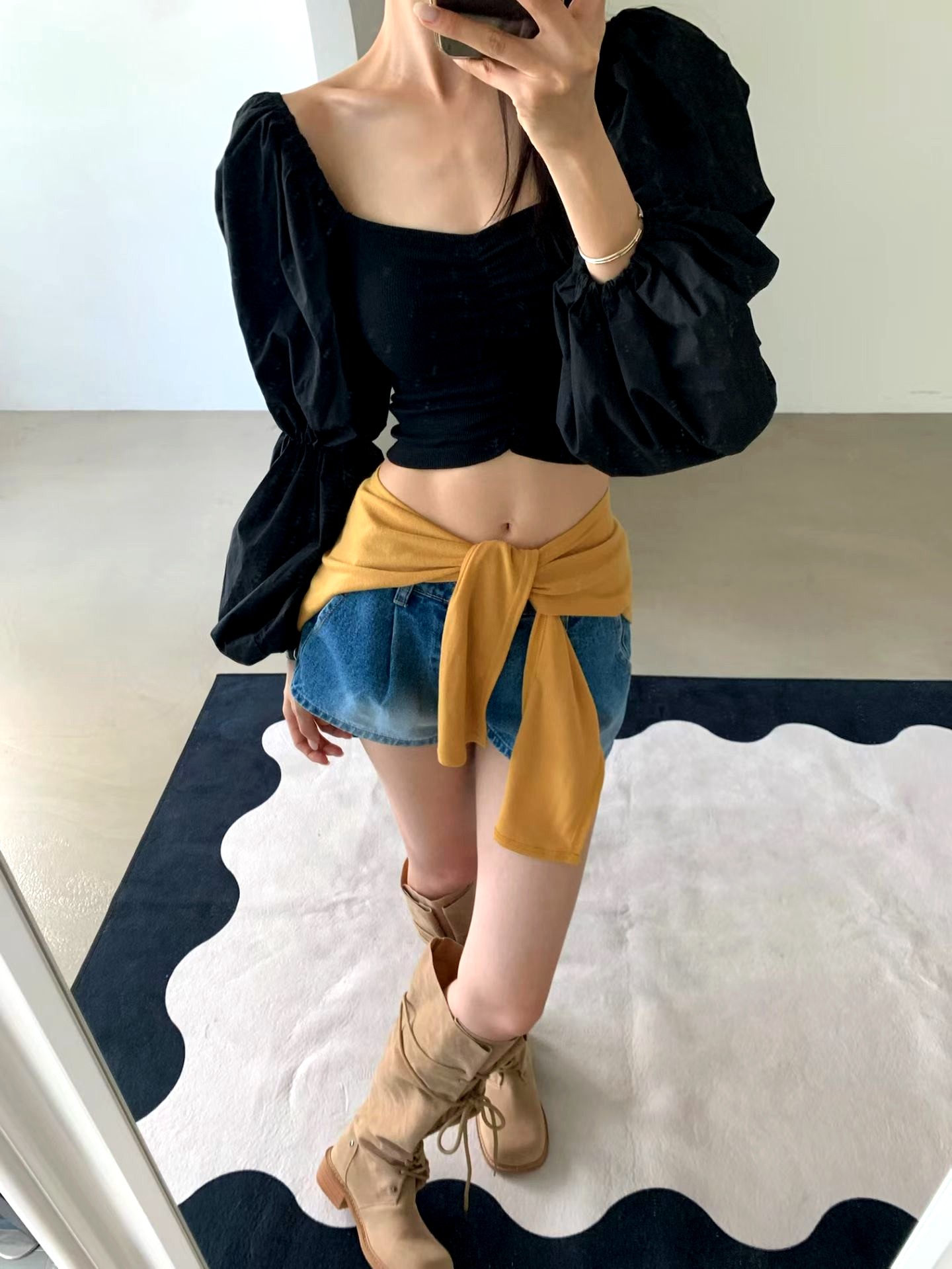 패셔너블한 다재다능 여성용 탑, 퍼프 소매 디자인으로 우아한 매력 발산