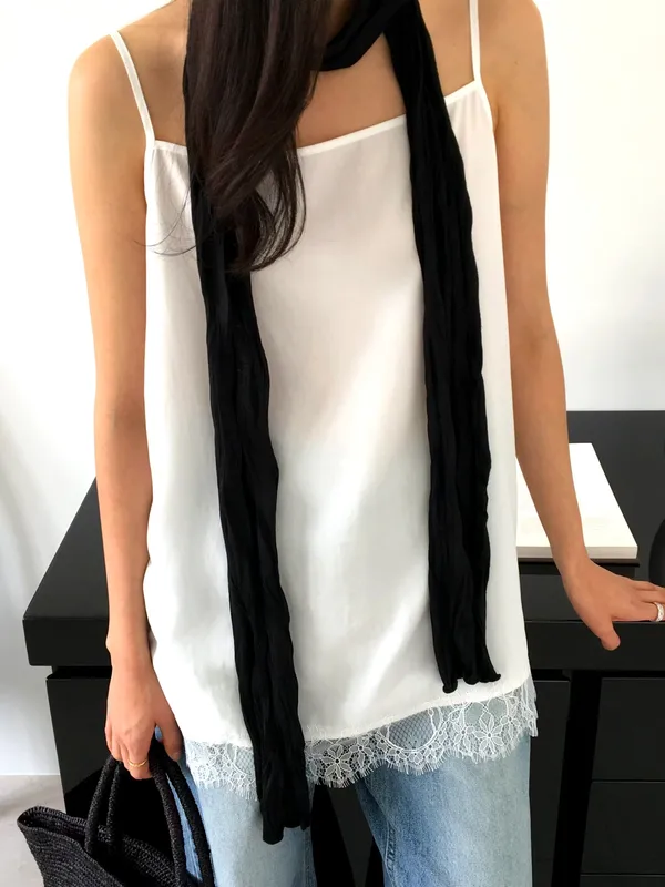 Fresh and Elegant Women's Top with Lace Trim Design