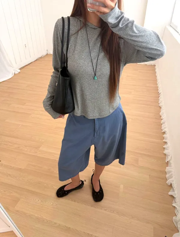 Trendy Casual Gray Long Sleeve Top - Comfortable and Versatile