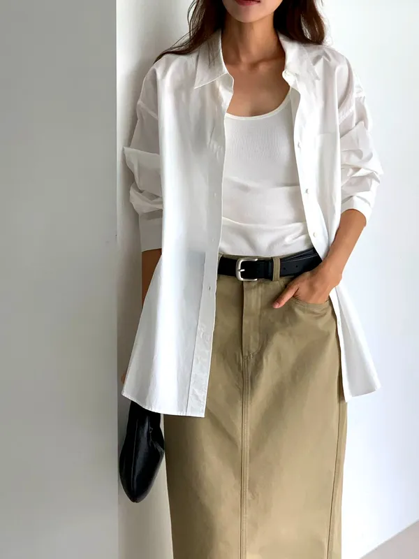 Minimalist White Shirt - Fresh and Versatile for Any Occasion