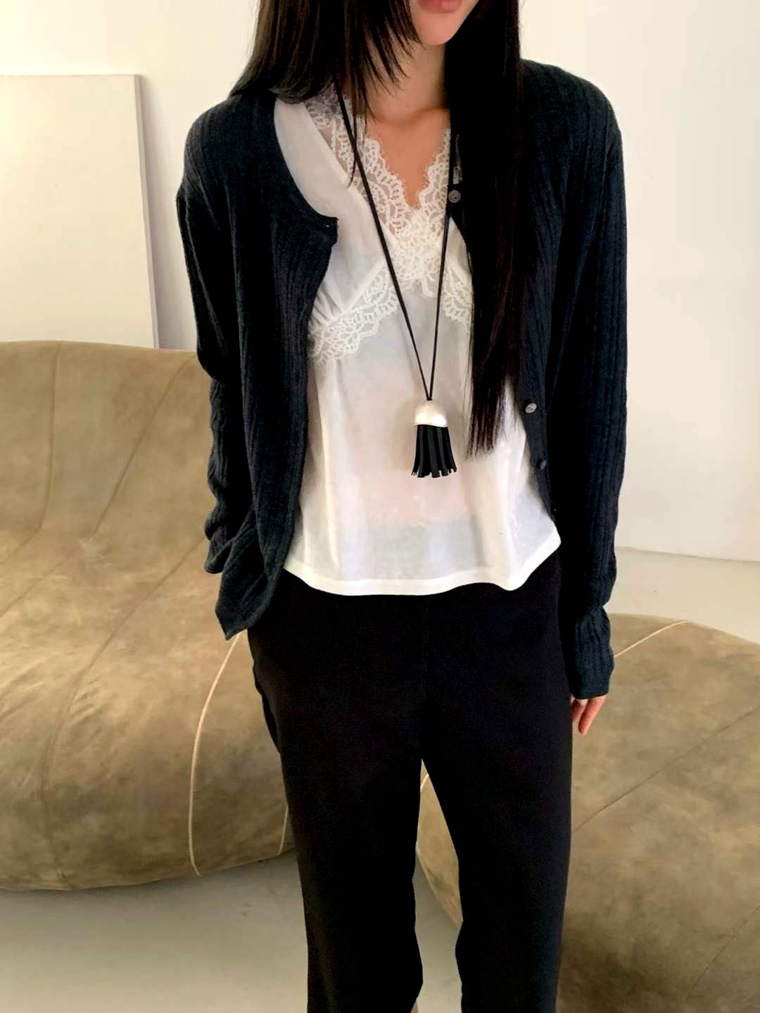 우아한 레이스 패널 여성 탑, 가볍고 통기성이 뛰어나며 완벽한 조화