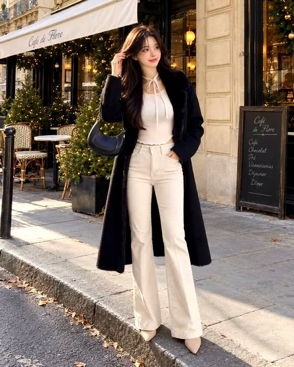 Stylish High-Waisted Women's Pants with Elegant Slim Fit Design