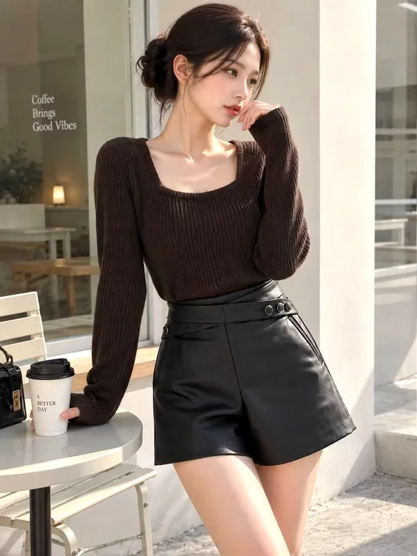 Stylish High-Waisted Leather Shorts to Showcase Your Perfect Figure