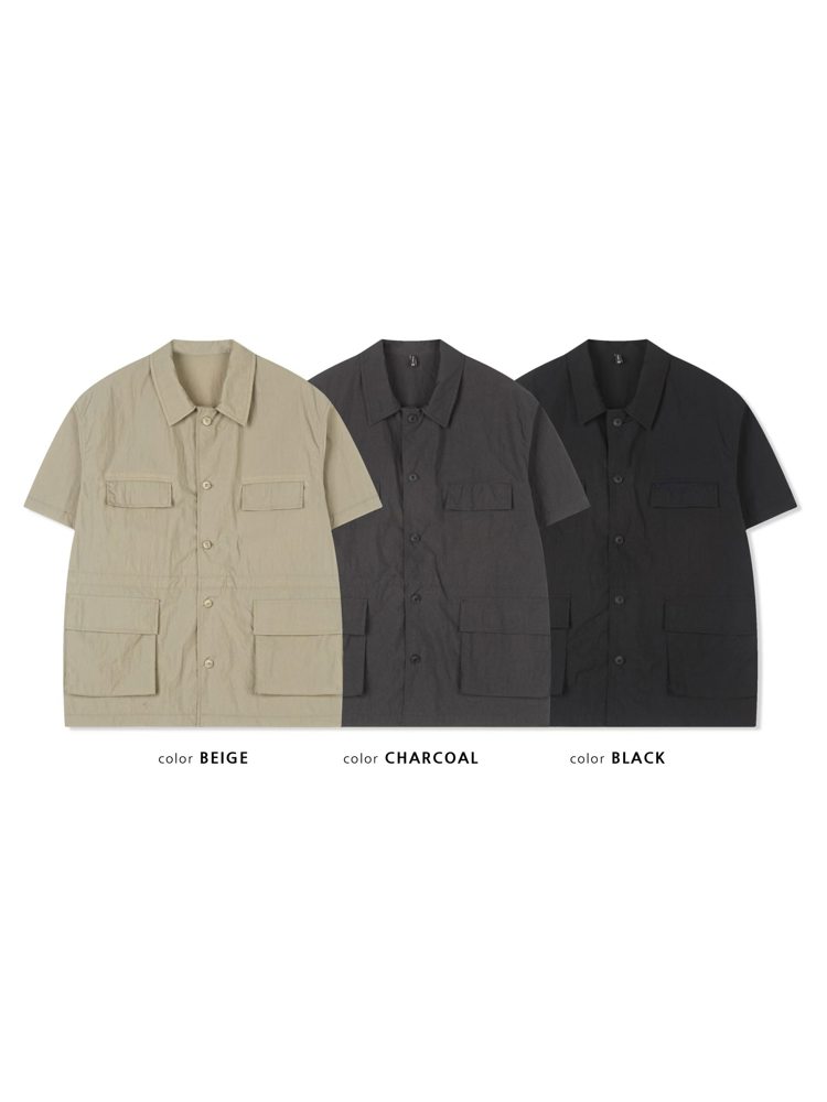 Multi-Pocket Short Sleeve Shirt - Stylish and Casual for Summer Wear