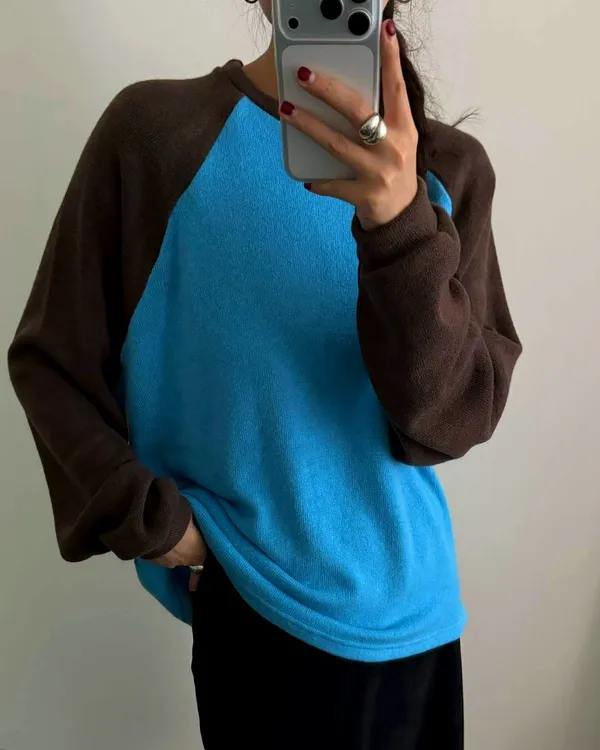 Trendy Color-Block Long Sleeve T-Shirt - Comfortable Casual Style