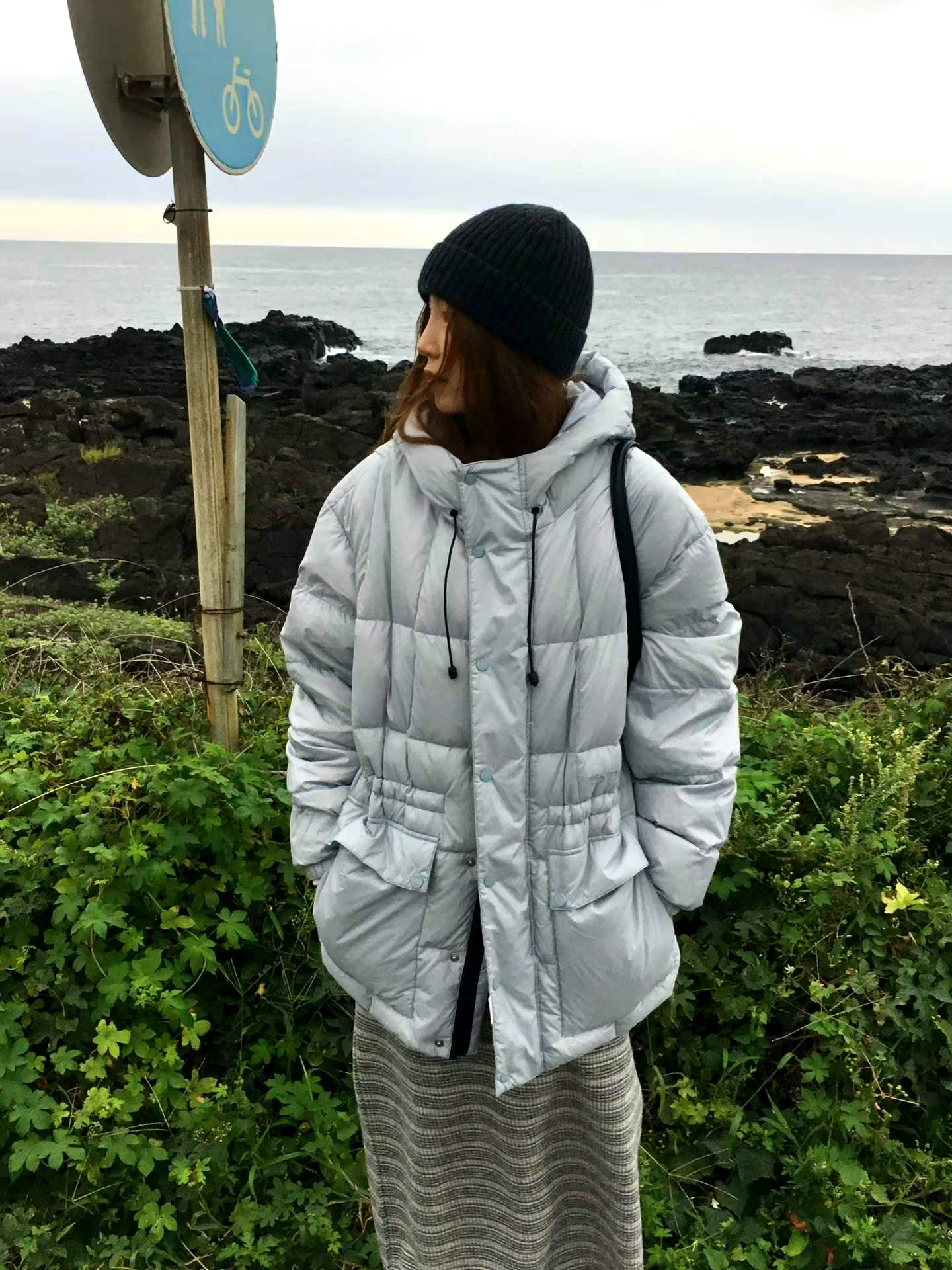스타일리시한 경량 다운 재킷, 따뜻하고 편안함