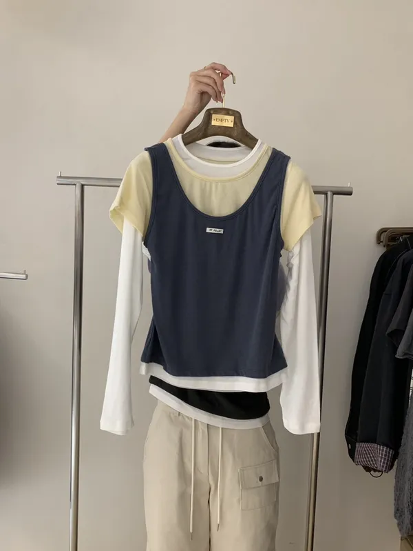 Fashionable Sleeveless Top with Unique Patchwork Design, Perfect for Any Occasion