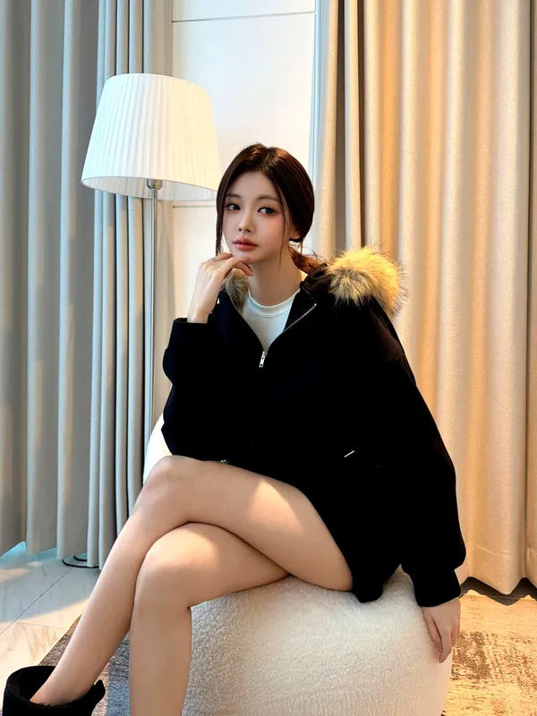 Fashion Women's Outfit Set, Comfortable Casual Style, Fur Collar Design