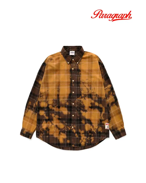 Stylish Men's Plaid Top with Unique Dye Design