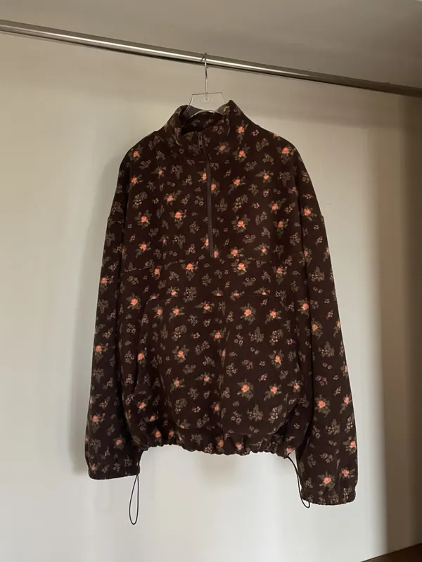 Vintage Floral Printed Zipper Women's Jacket