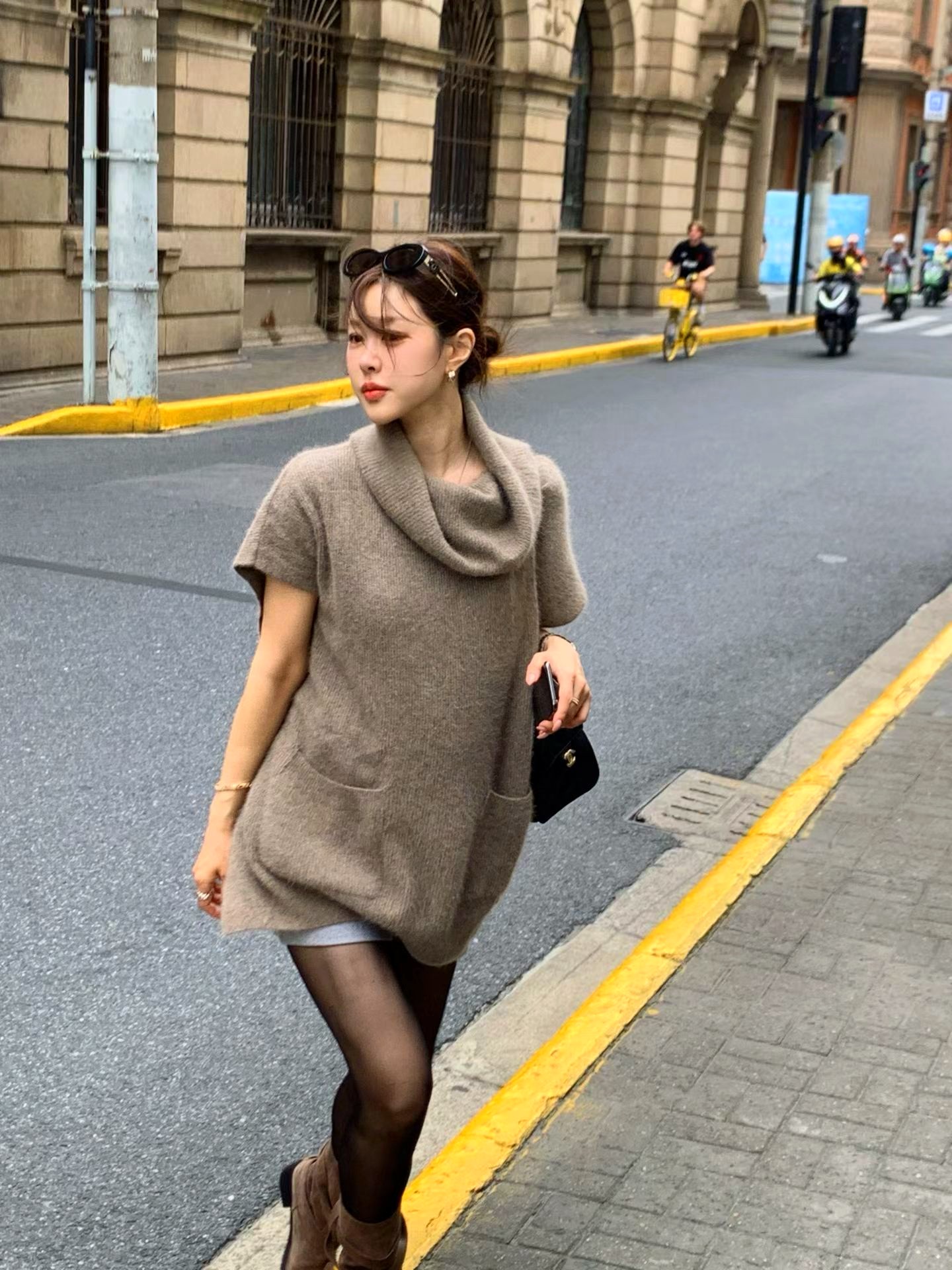 우아하고 편안한 여성용 상의, 루즈한 스웨터