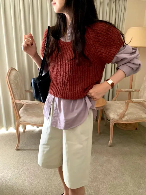 Sweater Knit Longgar Bergaya - Keperluan Musim Luruh dan Sejuk yang Hangat dan Selesa