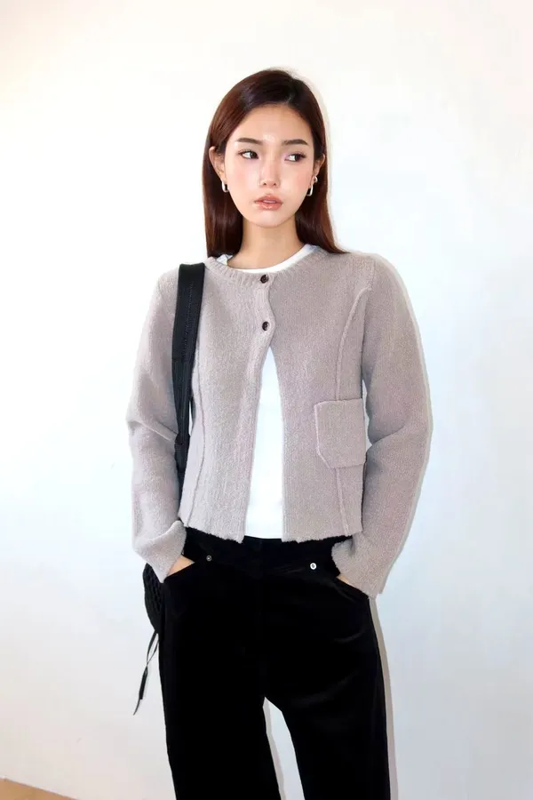 時尚簡約女裝上衣，舒適針織開衫