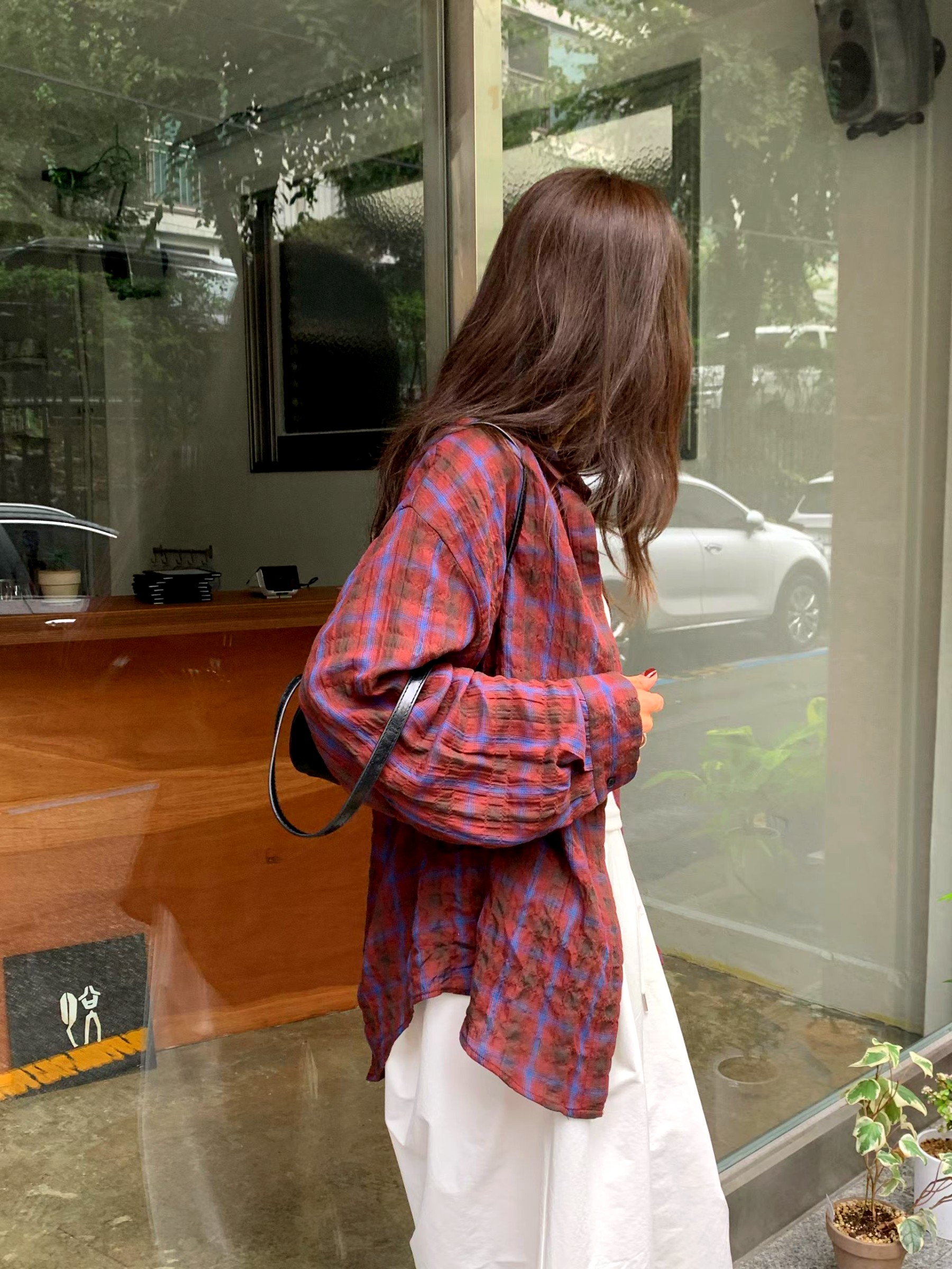 캐주얼 체크 여성 탑 - 편안하고 통기성이 뛰어나며 패셔너블한 다재다능함