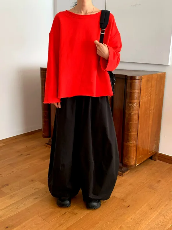 Trendy Loose Red T-Shirt, Comfortable and Versatile