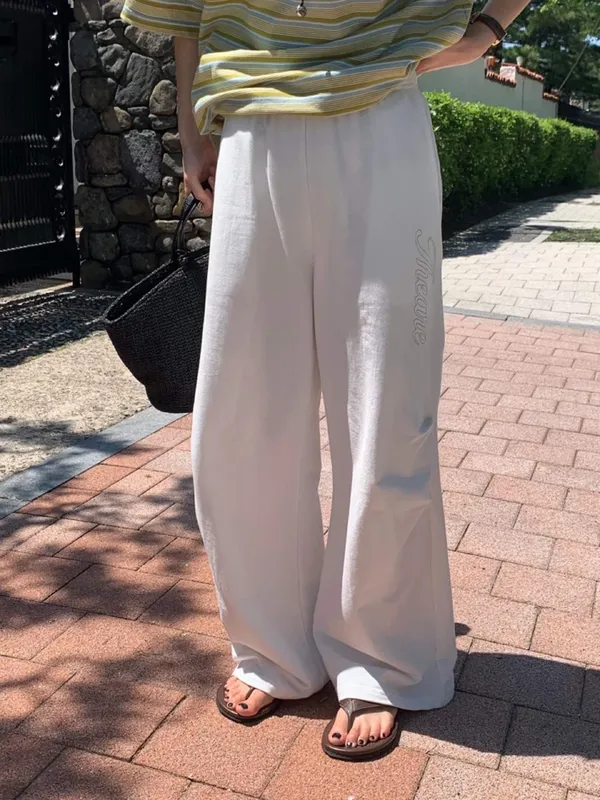 Loose-Fitting Casual White Pants - Lightweight and Breathable, A Summer Essential