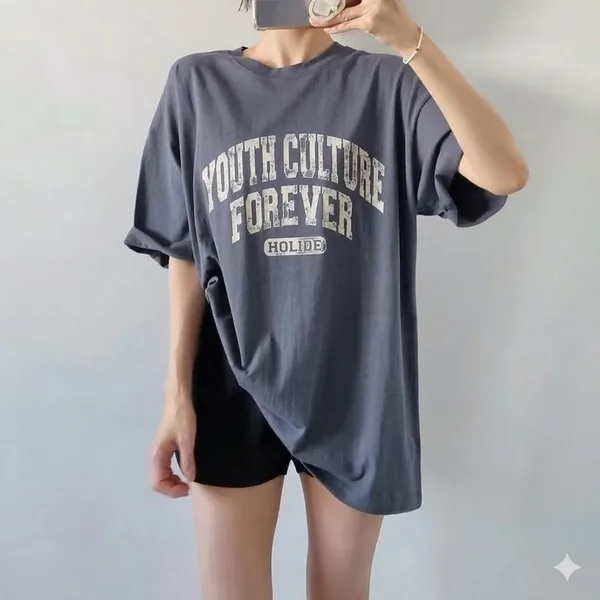 T-Shirt Longgar Cetakan Budaya Belia