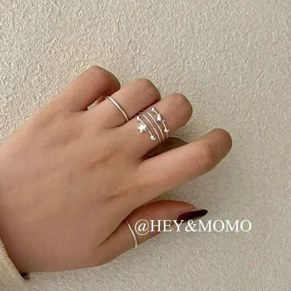 Minimalist Star Finger Ring Set - Fashionable Women's Accessories Ring