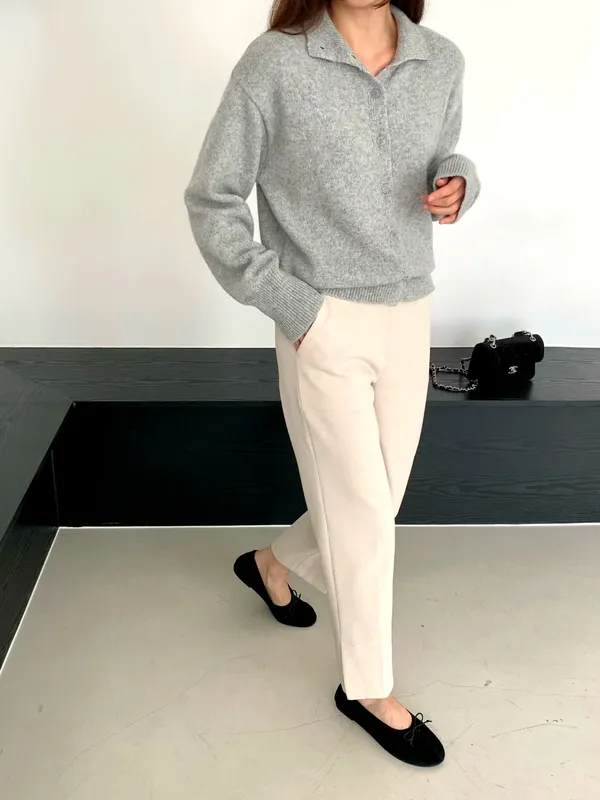 Áo khoác cardigan màu xám thời trang cho nữ, thoải mái và đa năng